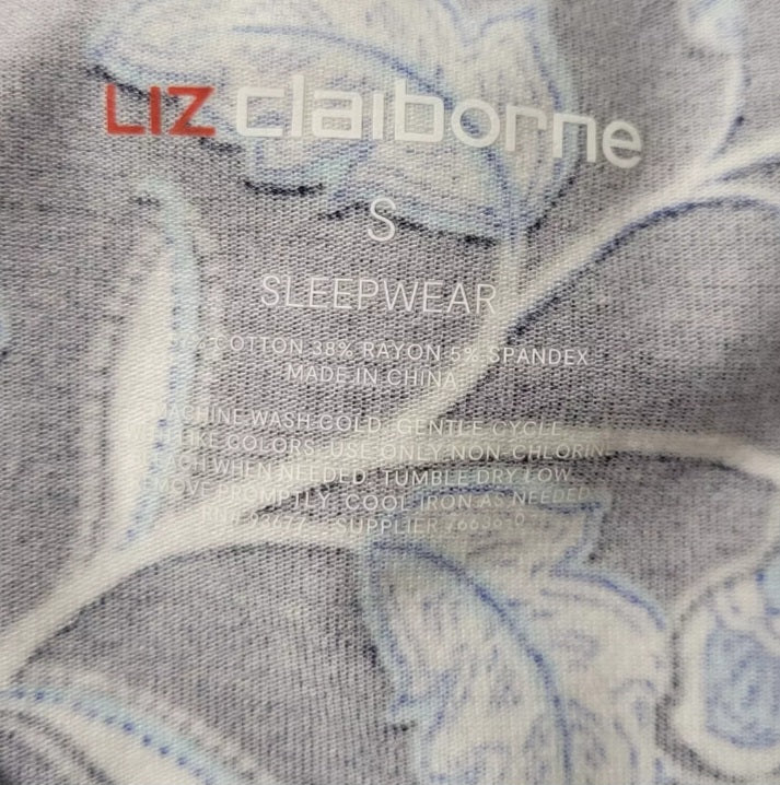 Liz Claiborne Talla Chica Pijama Set Floral