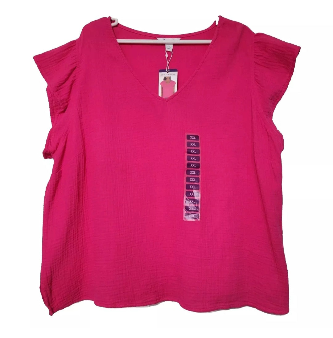 2XL Blusa de Gaza Fushia Three Dots