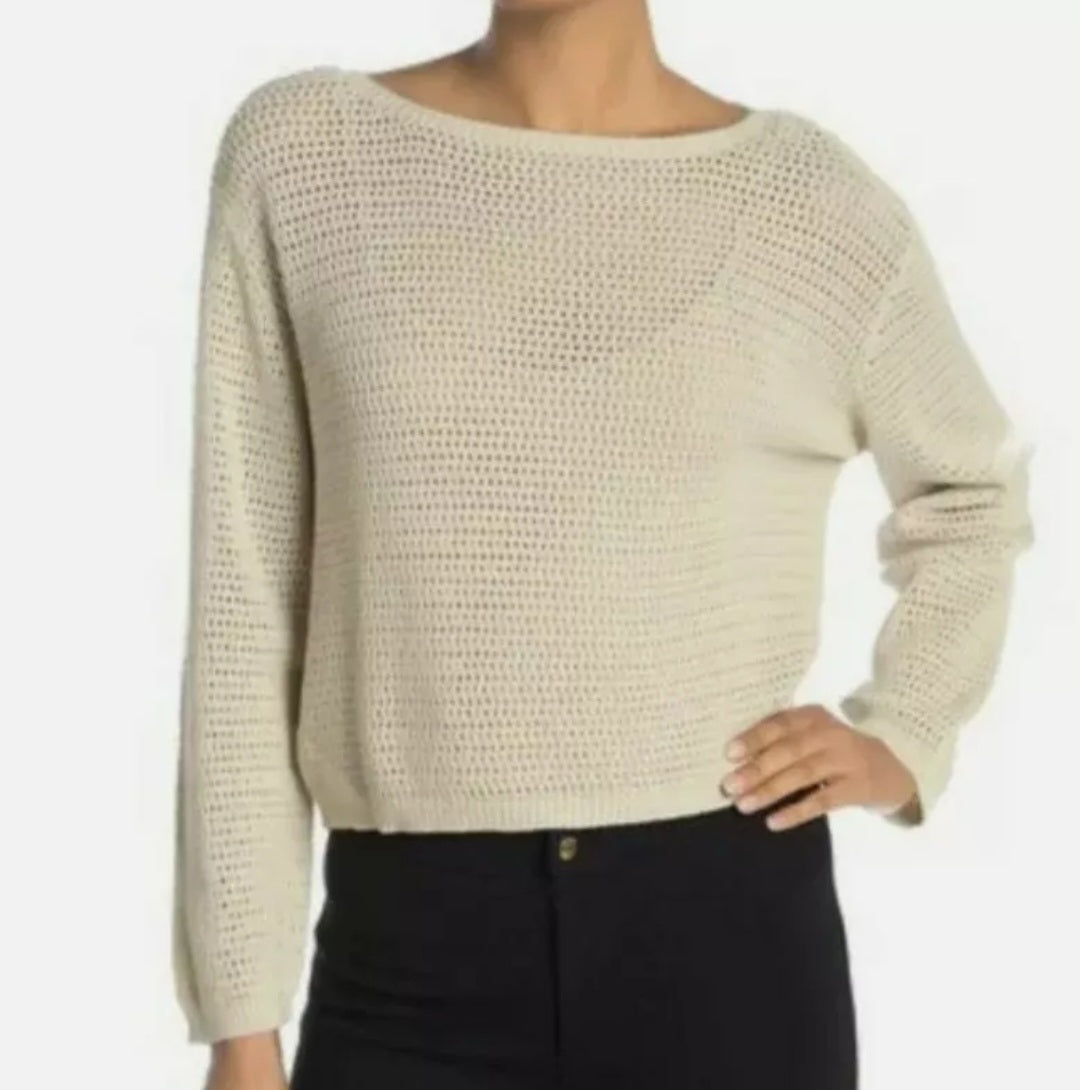 Talla L Sweater Tejido Abierto Beige