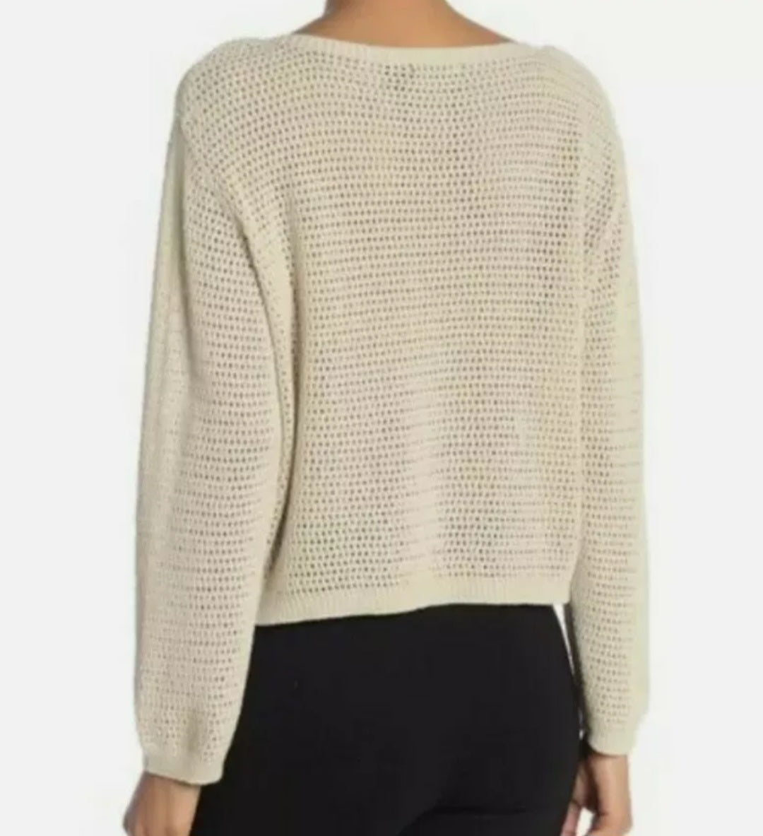 Talla L Sweater Tejido Abierto Beige