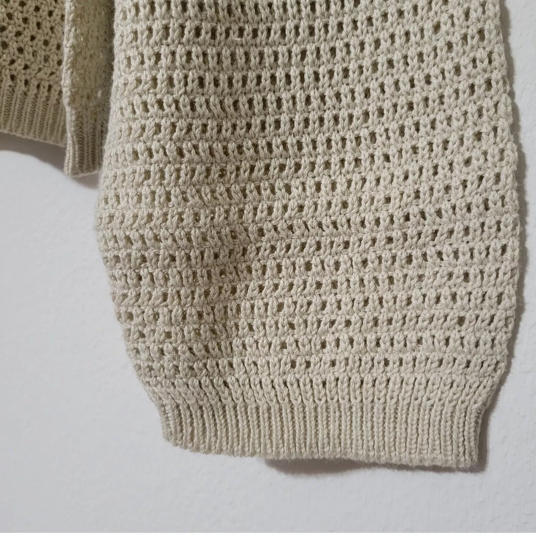 Talla L Sweater Tejido Abierto Beige