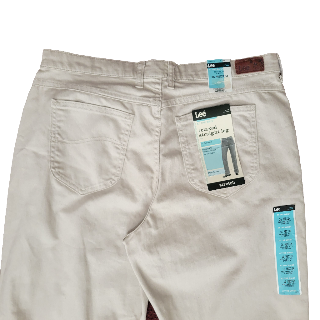 Talla 16 M Lee Jeans Pantalon Recto Beige